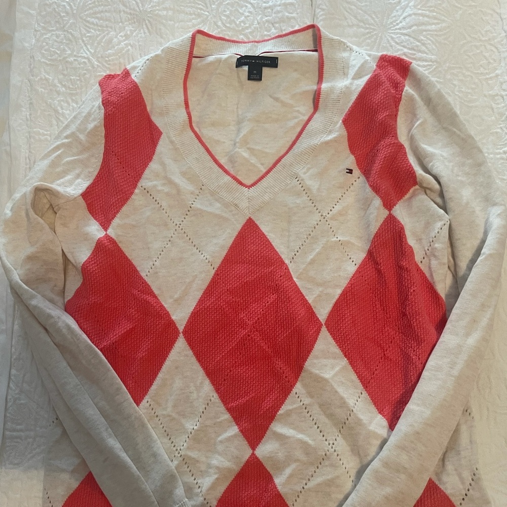 Tommy Hilfiger Women's Diamond Argyle Cotton Sweater
